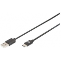DIGITUS - USB cable - USB (M) to USB-C (M) - USB 2.0 - 3 A - 1.8 m - Power Delivery support - black