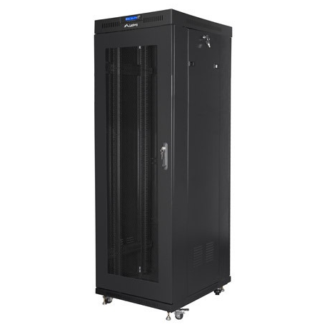 Lanberg - Rack cabinet - with 4 cooling fans, display - black, RAL 9004 - 37U - 19" - 1