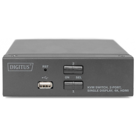DIGITUS DS-12870 - KVM / audio / USB switch - 2 x KVM / audio / USB - 1 local user - desktop - 3