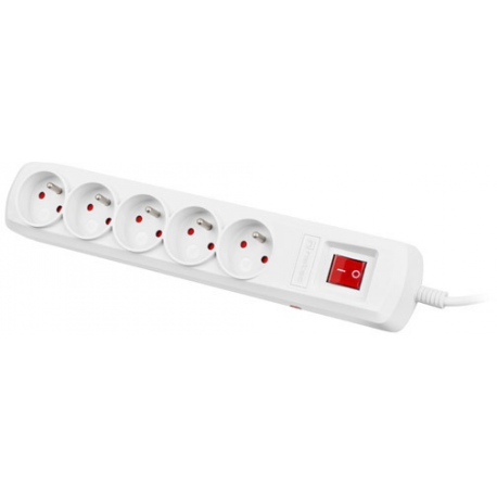 NATEC Bercy 400 1.5m Surge protector 5x French outlets white