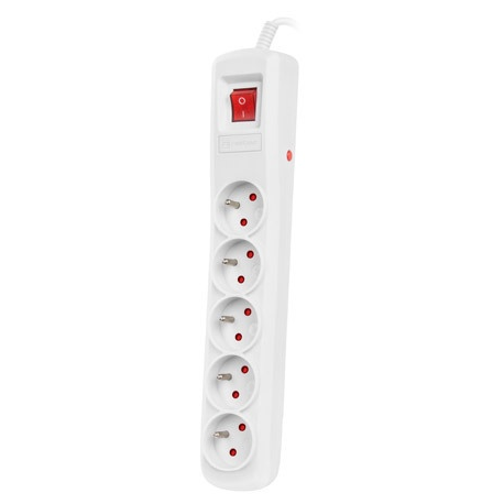 NATEC Bercy 400 1.5m Surge protector 5x French outlets white