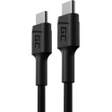 Green Cell PowerStream - USB cable - USB-C (M) to USB-C (M) - USB 2.0 - 30 cm - USB Power Delivery (60W) - black