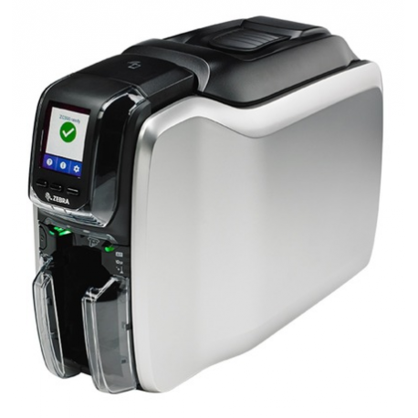 Zebra ZC300 - Plastic card printer - colour - Duplex - dye sublimation / thermal transfer - CR-80 Card (85.6 x 54 mm) - 300 dpi - up to 900 cards / hour (mono)  /  up to 200 cards / hour (colour) - capacity: 100 cards - USB 2.0, LAN - 8
