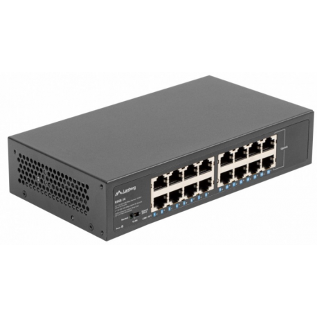Lanberg RSGE-16 - Switch - unmanaged - 16 x 10 / 100 / 1000 - desktop, rack-mountable - 3