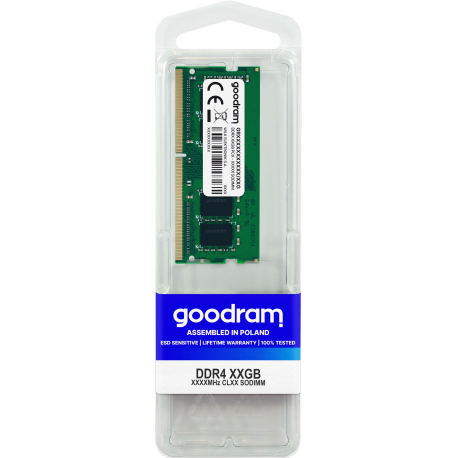 GOODRAM - DDR4 - module - 16 GB - SO-DIMM 260-pin - 3200 MHz  /  PC4-25600 - CL22 - 1.2 V - unbuffered - non-ECC - 3