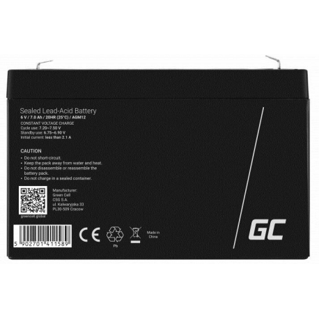 Green Cell - UPS battery - 1 x battery - Sealed Lead Acid (SLA) - 7 Ah - black - 1