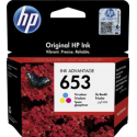 HP 653 - 5 ml - colour (cyan, magenta, yellow) - original - Ink Advantage - ink cartridge - for Deskjet 2776, Ink Advantage 2374; DeskJet Plus Ink Advantage 6075, Ink Advantage 64XX