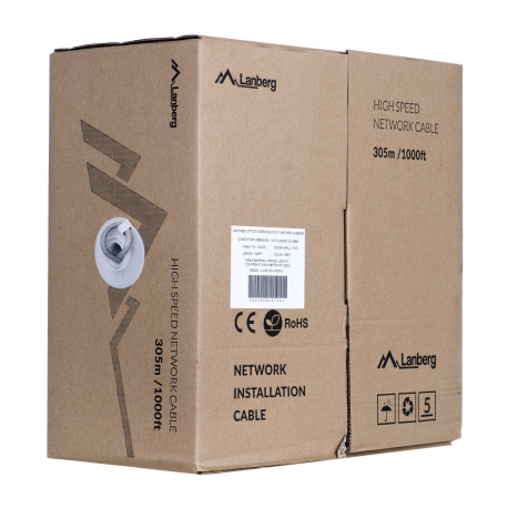 Lanberg - Bulk cable - 305 m - UTP - CAT 6 - solid - pantone cool grey 5C - 2