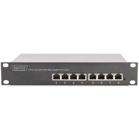 DIGITUS Professional DN-95317 - Switch - unmanaged - 8 x 10 / 100 / 1000 (PoE) - wall-mountable - PoE - 5