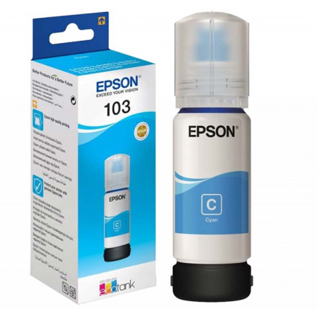 Epson 103 - 65 ml - cyan - original - ink refill - for Epson L1210, L3210, L3211, L3250, L3251, L3256, L3260, L3266, L5290, L5296; EcoTank L1250 - 1