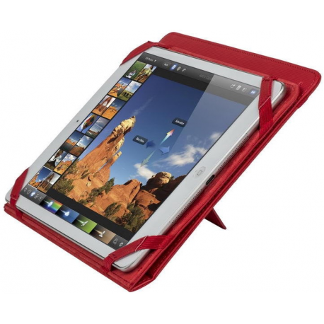 Riva Case Gatwick 3217 Universal - Flip cover for tablet - polyurethane - red - 10.1" - 2
