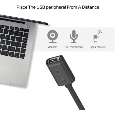 Unitek USB extension converter USB2.0 AM-AF, 2,0m; Y-C450GBK