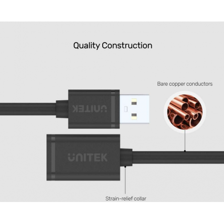 Unitek USB extension converter USB2.0 AM-AF, 2,0m; Y-C450GBK