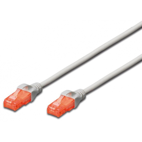 DIGITUS Professional - Patch cable - RJ-45 (M) to RJ-45 (M) - 50 cm - UTP - CAT 6e - halogen-free, molded, snagless - grey - 2