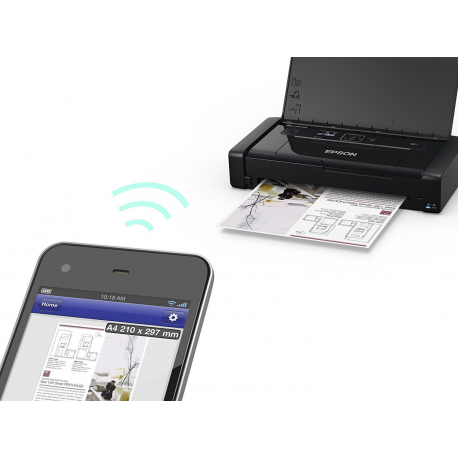 Epson WorkForce WF-100W printer C11CE05403 Colour, Inkjet, Portable printer, A4, Wi-Fi, Black