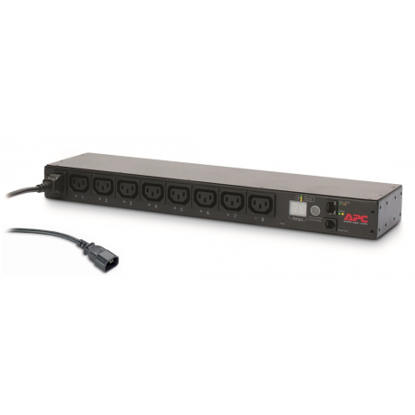 APC Switched Rack PDU AP7920B - Power distribution strip - AC 200 / 208 / 230 V - 2300 VA - Ethernet - input: IEC 60320 C14 - output connectors: 8 (IEC 60320 C13) - 1U - 19" - black - for P / N: SMTL1000RMI2UC, SMX1000C, SMX1500RM2UC, SMX1500RM2UCNC, SMX750C, SMX750CNC - 2
