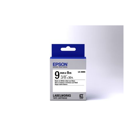 Epson LabelWorks LK-3WBN - Black on white - Roll (0.9 cm x 9 m) 1 cassette(s) label tape - for LabelWorks LW-1000, 300, 400, 600, 700, 900, K400, Z5000, Z5010, Z700, Z710, Z900 - 1