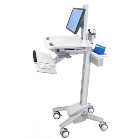 Ergotron StyleView - Cart - for LCD display  /  PC equipment - medical - plastic, aluminium, zinc-plated steel - grey, white, polished aluminium - screen size: up to 24" - 0
