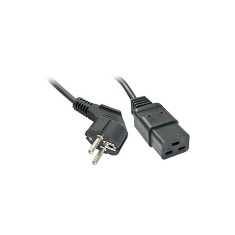 Lindy - Power cable - CEI 23-16 / VII  /  CEE 7 / 3 (SCHUKO) (P) to IEC 60320 C19 - 16 A - 2 m - molded - black - 0