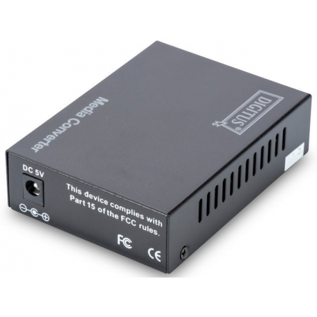 DIGITUS Professional DN-82121-1 - Fibre media converter - GigE - 10Base-T, 1000Base-LX, 100Base-TX, 1000Base-T - RJ-45  /  SC single-mode - up to 10 km - 1310 nm - 2