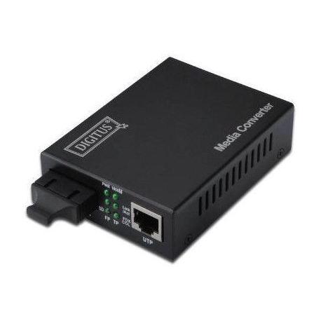 DIGITUS Professional DN-82121-1 - Fibre media converter - GigE - 10Base-T, 1000Base-LX, 100Base-TX, 1000Base-T - RJ-45  /  SC single-mode - up to 10 km - 1310 nm - 6
