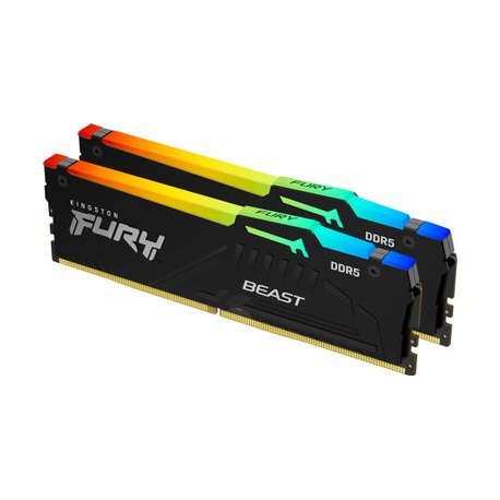 Kingston FURY Beast RGB - DDR5 - kit - 16 GB: 2 x 8 GB - DIMM 288-pin - 5600 MHz / PC5-44800 - CL40 - 1.25 V - unbuffered - on-die ECC - 0