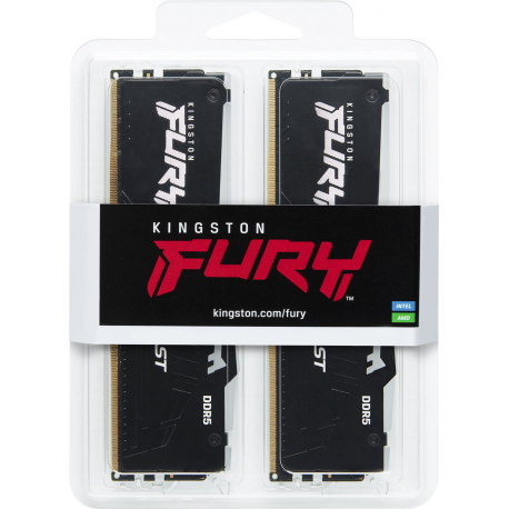 Kingston FURY Beast RGB - DDR5 - kit - 16 GB: 2 x 8 GB - DIMM 288-pin - 5600 MHz / PC5-44800 - CL40 - 1.25 V - unbuffered - on-die ECC - 7