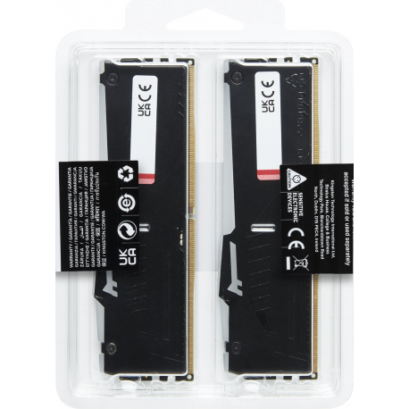 Kingston FURY Beast RGB - DDR5 - kit - 16 GB: 2 x 8 GB - DIMM 288-pin - 5600 MHz / PC5-44800 - CL40 - 1.25 V - unbuffered - on-die ECC - 8