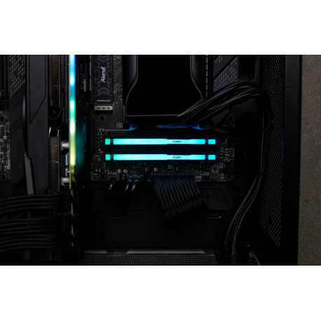 Kingston FURY Beast RGB - DDR5 - kit - 16 GB: 2 x 8 GB - DIMM 288-pin - 5600 MHz / PC5-44800 - CL40 - 1.25 V - unbuffered - on-die ECC - 9