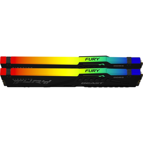 Kingston FURY Beast RGB - DDR5 - kit - 32 GB: 2 x 16 GB - DIMM 288-pin - 5600 MHz / PC5-44800 - CL40 - 1.25 V - unbuffered - on-die ECC - 2