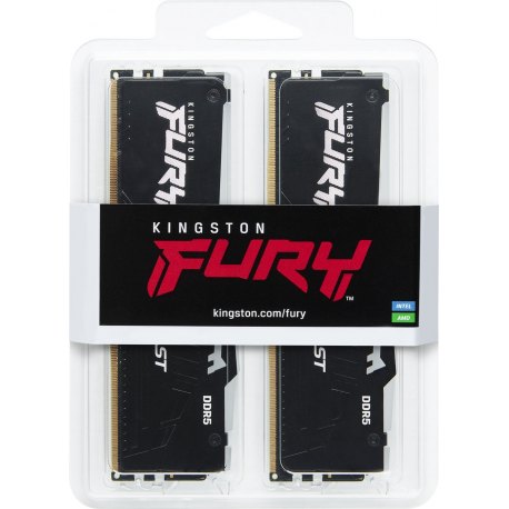 Kingston FURY Beast RGB - DDR5 - kit - 32 GB: 2 x 16 GB - DIMM 288-pin - 5600 MHz / PC5-44800 - CL40 - 1.25 V - unbuffered - on-die ECC - 7