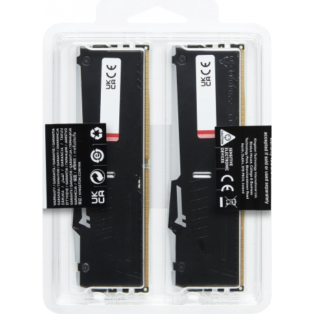 Kingston FURY Beast RGB - DDR5 - kit - 32 GB: 2 x 16 GB - DIMM 288-pin - 5600 MHz / PC5-44800 - CL40 - 1.25 V - unbuffered - on-die ECC - 8