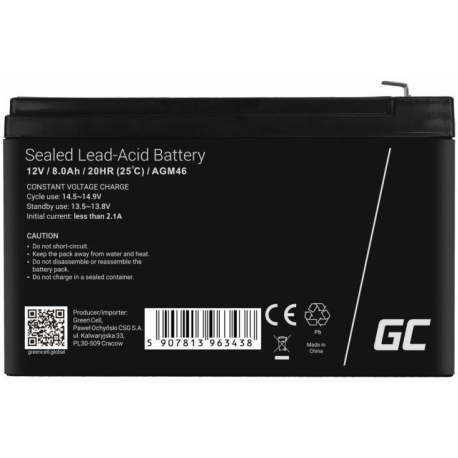 Green Cell - UPS battery - 1 x battery - Lead Acid - 8 Ah - black - 1