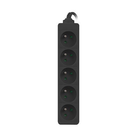 Lanberg - Power strip - 2500 Watt - input: IEC 60320 C14 - output connectors: 5 (5 x power CEE 7 / 5) - 1 m - black - 2