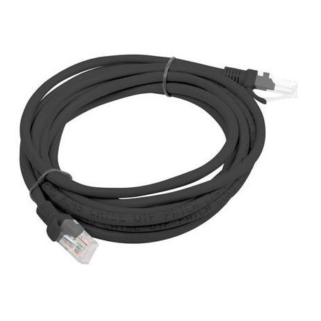 Lanberg - Patch cable - RJ-45 (M) to RJ-45 (M) - 3 m - UTP - CAT 6 - molded, snagless, stranded - black, RAL 9004 - 2