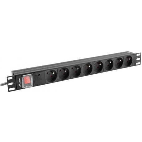 LANBERG rack PDU Pro 19inch 1U 16A 7x Shuko 2m black