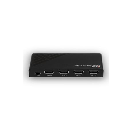 Lindy 3 Port HDMI 18G Switch - Video/audio switch - 3 x HDMI - desktop - 2