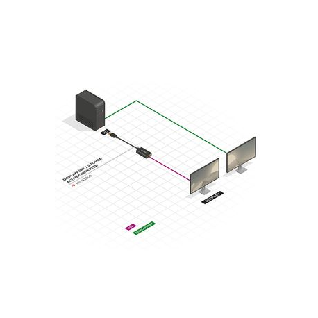 Lindy DisplayPort to VGA Adapter - External video adapter - D-Sub, DisplayPort - black - 3
