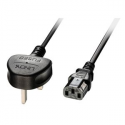 Lindy - Power cable - BS 1363 (P) to IEC 60320 C13 - 5 A - 2 m