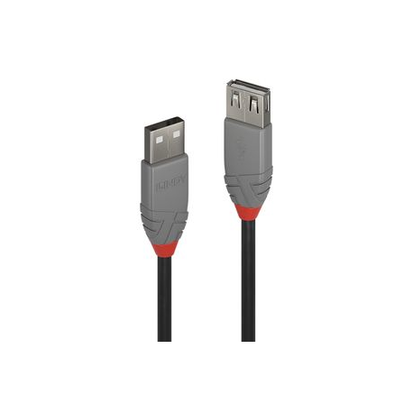 Lindy Anthra Line - USB extension cable - USB (M) to USB (F) - USB 2.0 - 20 cm - round - black - 0