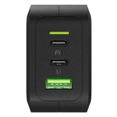 Green Cell - Power adapter - PowerGaN - 65 Watt - 3.25 A - GC Ultra Charge, PD 3.0, Programmable Power Supply (PPS) - 3 output connectors (USB, 2 x USB-C) - black - 1