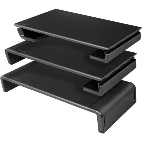 LogiLink Ergonomic riser - Stand - for LCD display  /  notebook  /  tablet - plastic, metal - black - desktop - 1
