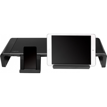 LogiLink Ergonomic riser - Stand - for LCD display  /  notebook  /  tablet - plastic, metal - black - desktop - 2