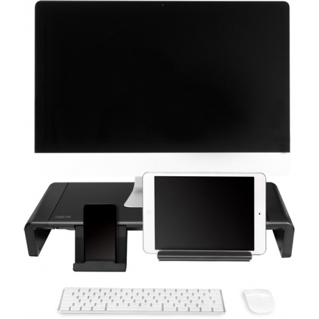 LogiLink Ergonomic riser - Stand - for LCD display  /  notebook  /  tablet - plastic, metal - black - desktop - 3