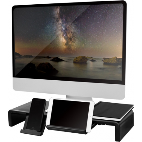 LogiLink Ergonomic riser - Stand - for LCD display  /  notebook  /  tablet - plastic, metal - black - desktop - 7