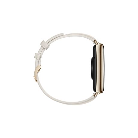 Huawei Watch Fit 2 Classic - Aluminium alloy - smart watch with strap - leather - moon white - wrist size: 140-210 mm - display 1.74" - NFC, Bluetooth - 30 g - 1