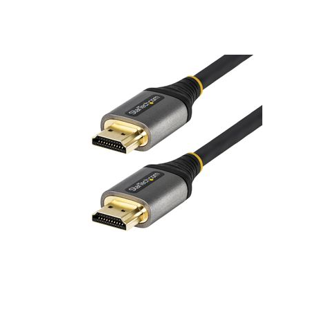 StarTech.com 20in (0.5m) Premium Certified HDMI 2.0 Cable with Ethernet, High-Speed Ultra HD 4K 60Hz HDMI Cable HDR10, ARC, HDMI Cord For Ultra HD Monitors, TVs, Displays, w /  TPE Jacket - Durable HDMI Video Cable (HDMMV50CM) - Premium High Speed - HDMI cable with Ethernet - HDMI male to HDMI male - 50 cm - shielded - grey, black - passive, 4K60Hz (3840 x 2160) support - 0