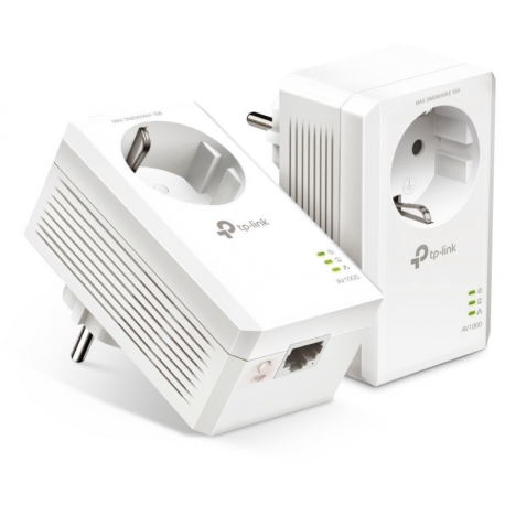 TP-Link AV1000 - Gigabit Passthrough Powerline Starter Kit - bridge - GigE, HomePlug AV (HPAV), HomePlug AV (HPAV) 2.0, IEEE 1901 - wall-pluggable (pack of 2) - 0