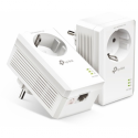 TP-Link AV1000 - Gigabit Passthrough Powerline Starter Kit - bridge - GigE, HomePlug AV (HPAV), HomePlug AV (HPAV) 2.0, IEEE 1901 - wall-pluggable (pack of 2)