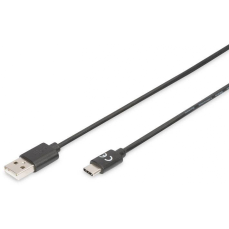 DIGITUS - USB cable - USB (M) to USB-C (M) - USB 2.0 - 3 A - 1 m - Power Delivery support - black - 0